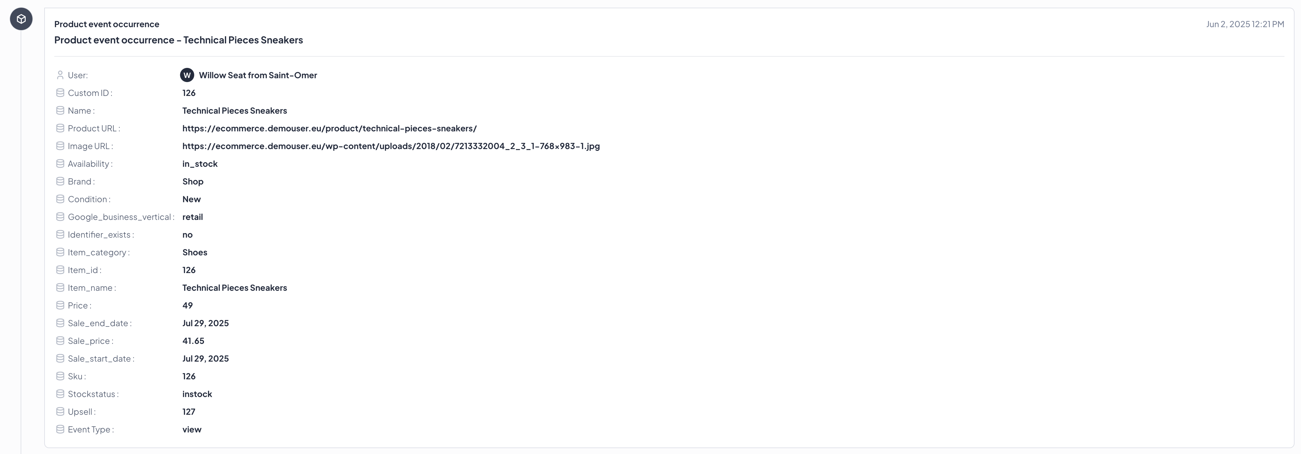 User.com Screen Event